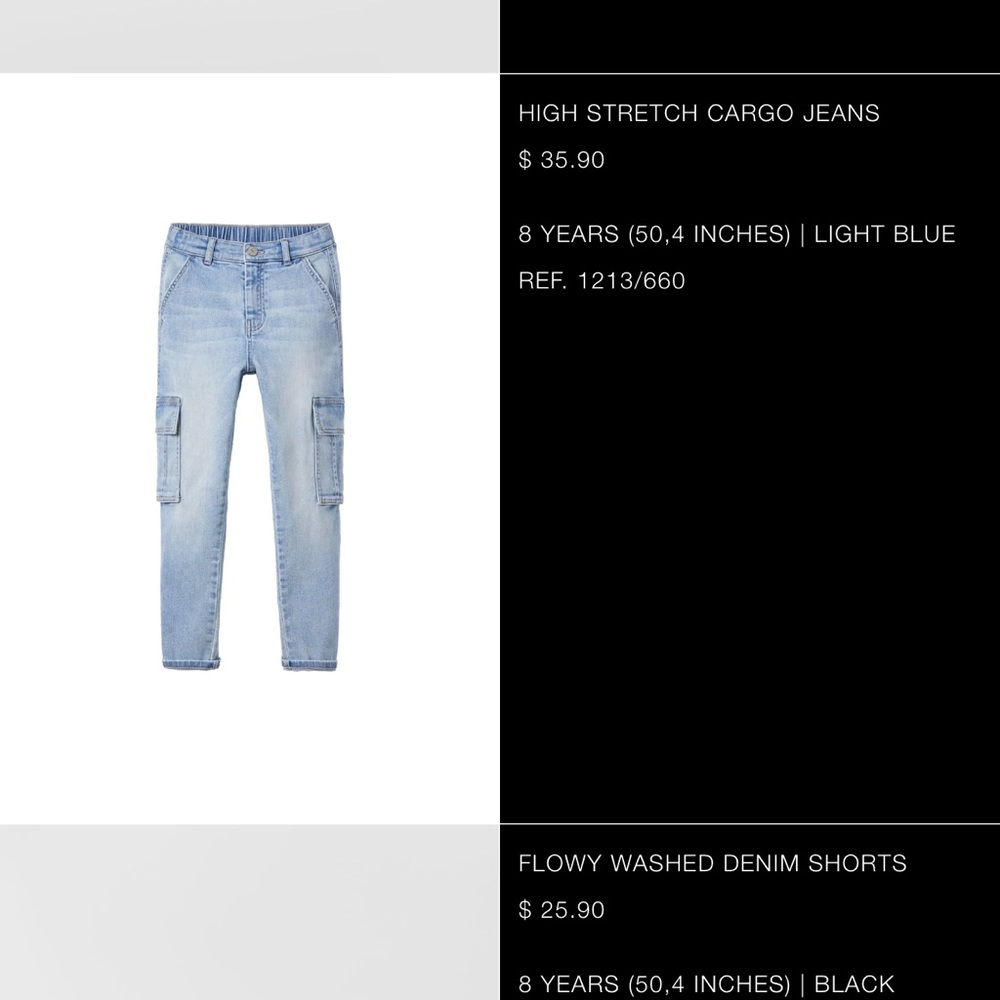 Zara High Stretch Cargo Jeans